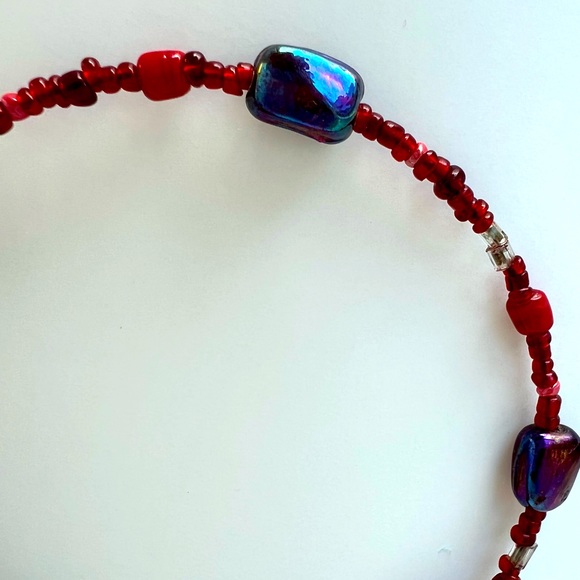 ❤️❤️ Beaded red chocker -Y2K - Picture 2 of 2